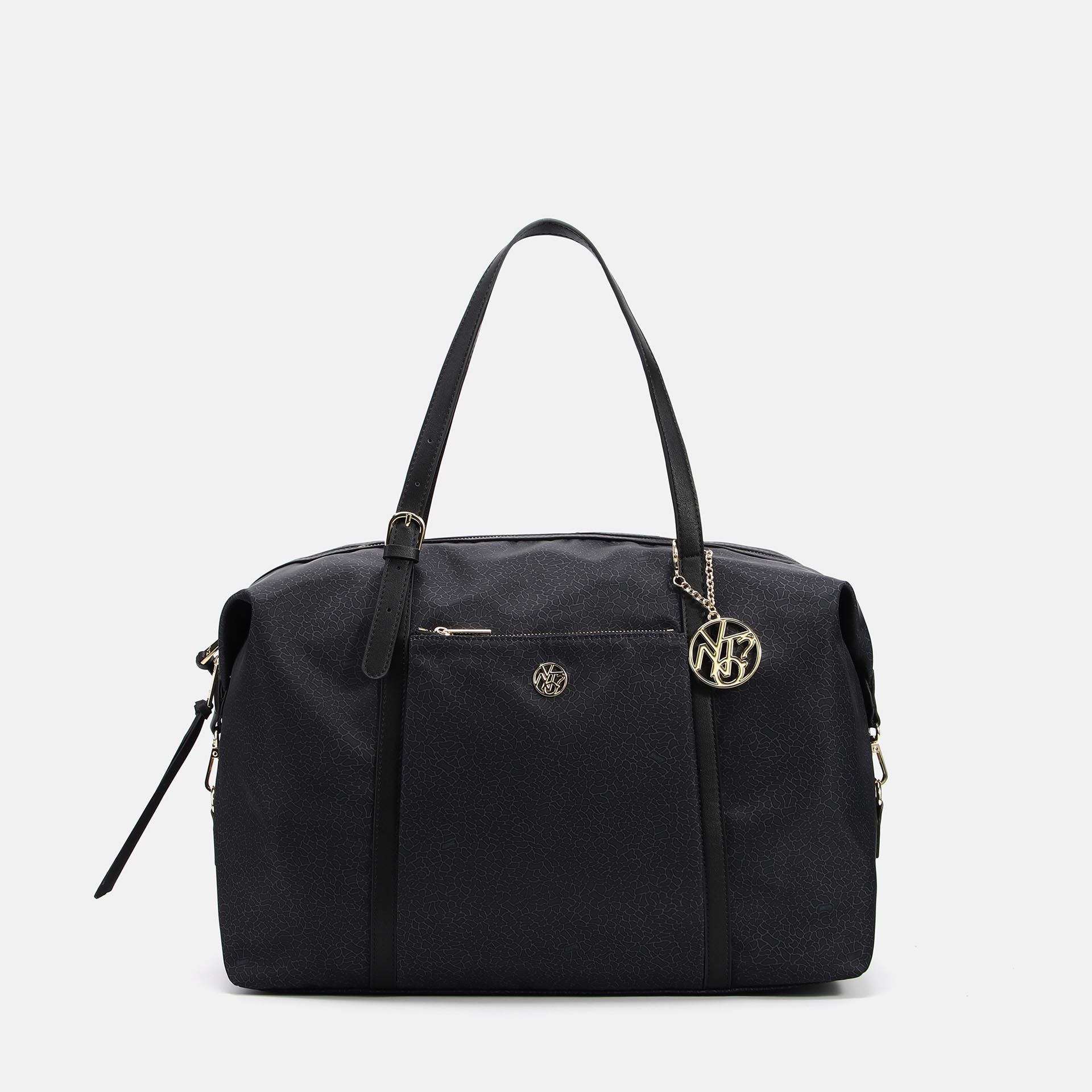 Ynot? Borsone Donna Cloud In Tessuto Logato Nero