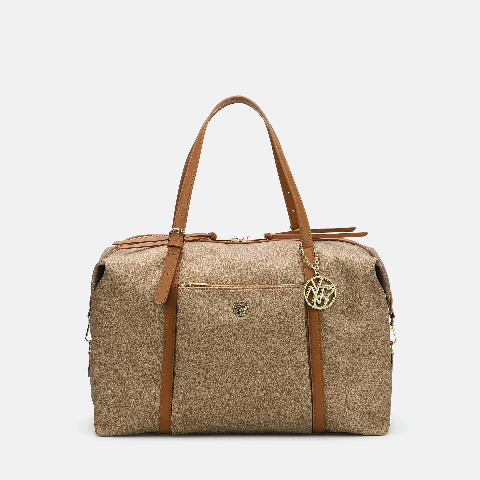 Ynot? Borsone Donna Cloud In Tessuto Logato Marrone