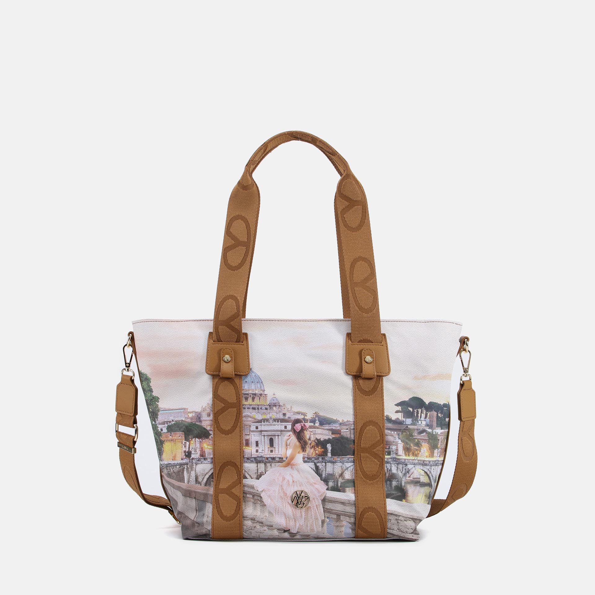 Ynot? Borsa Shopping Gum Fantasia Città Rome Princess