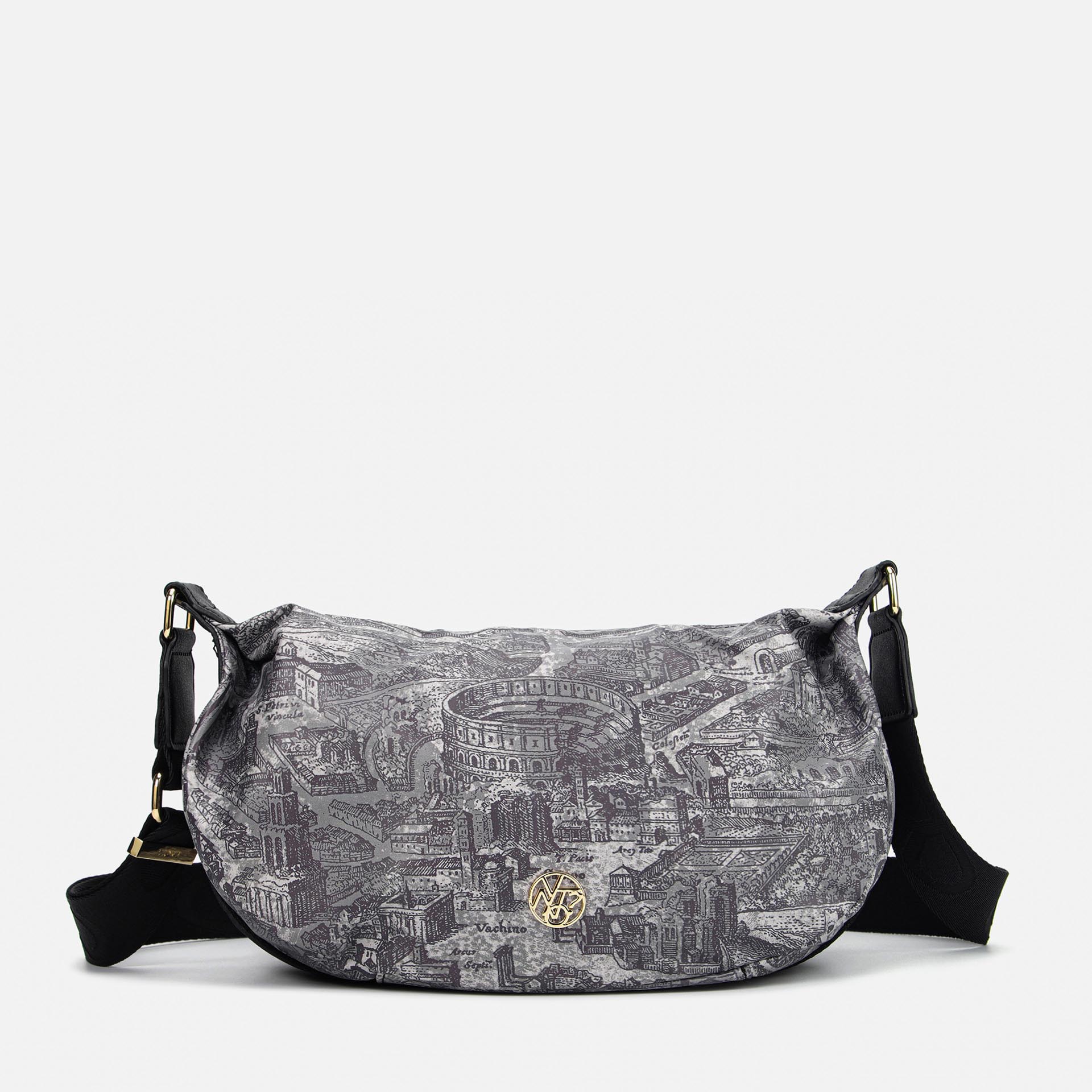 Ynot?borsa Sacca Small Gum Fantasia Città Grey