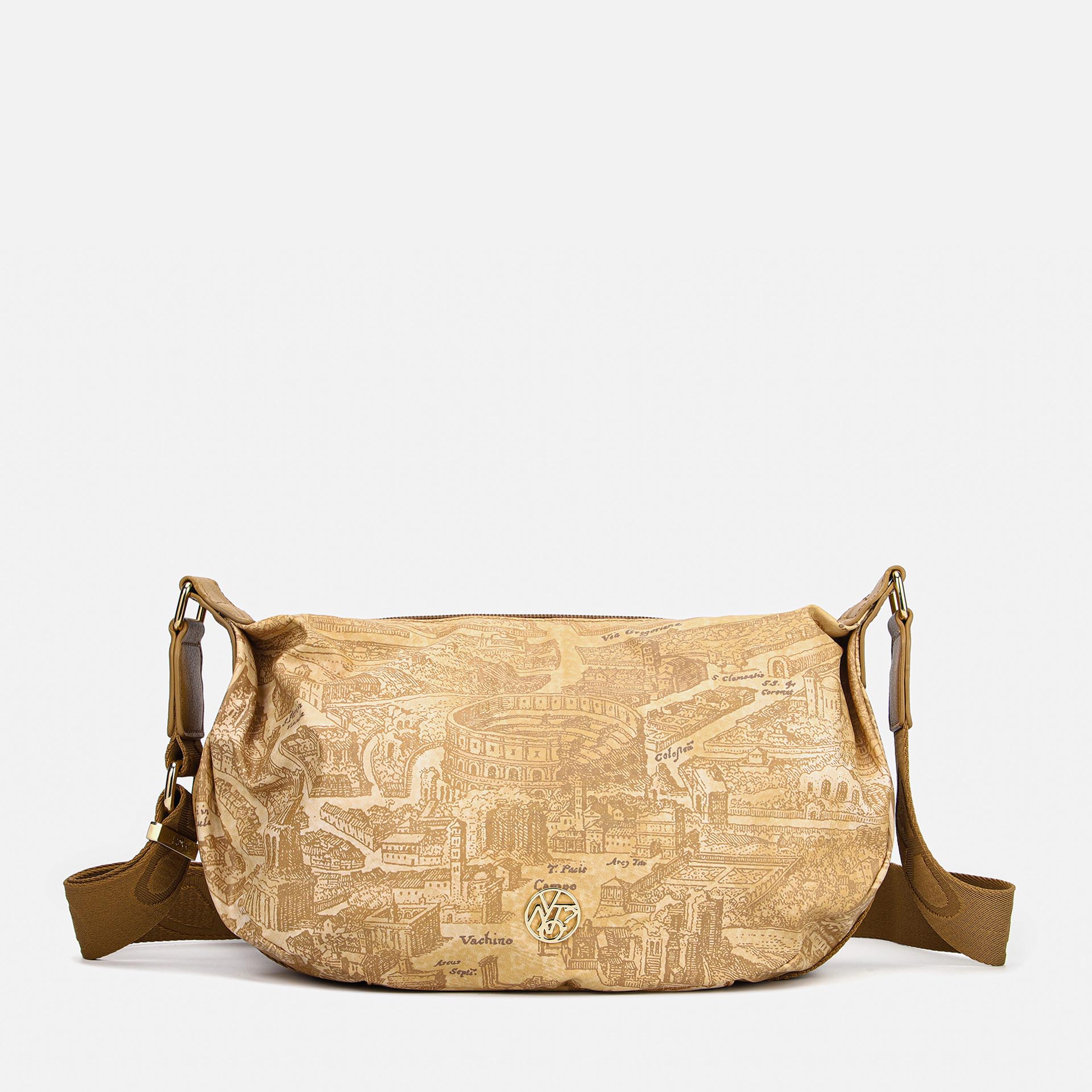 Ynot?borsa Sacca Small Gum Fantasia Città Marrone