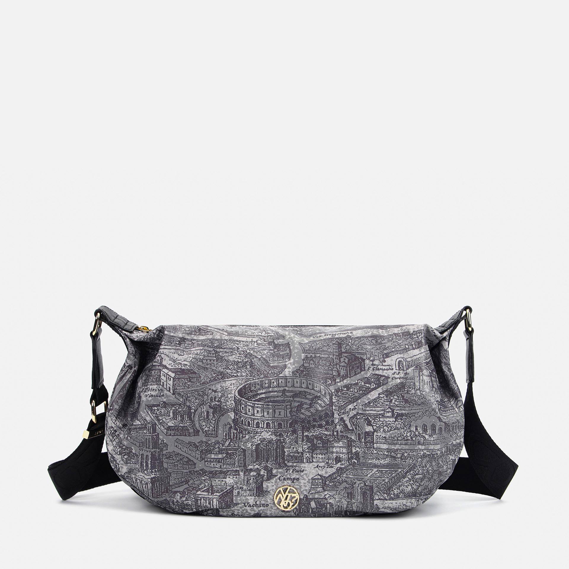 Ynot?borsa Sacca Medium Gum Fantasia Città Grey