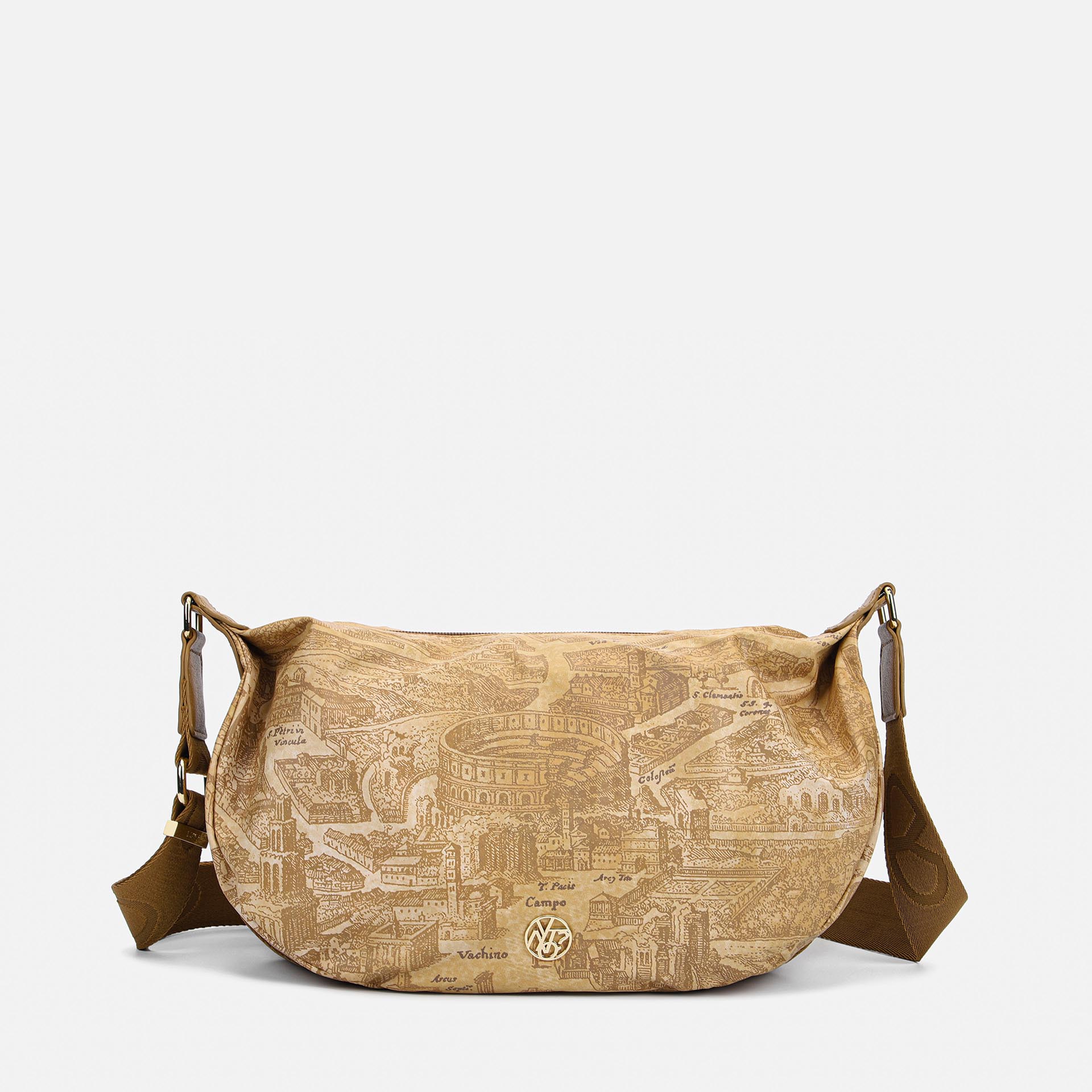 Ynot?borsa Sacca Medium Gum Fantasia Città Marrone