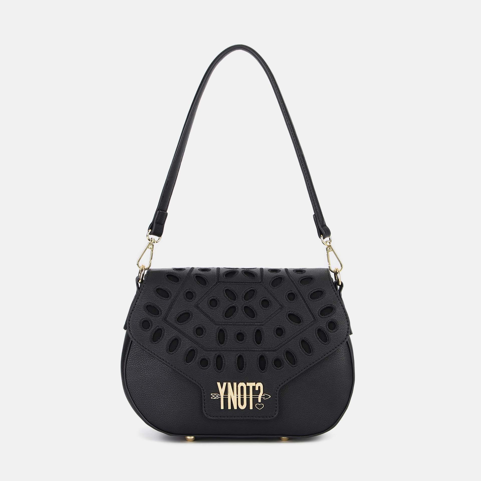 YNot Ynot? Martha Borsa A Spalla Donna  Black Postina da donna