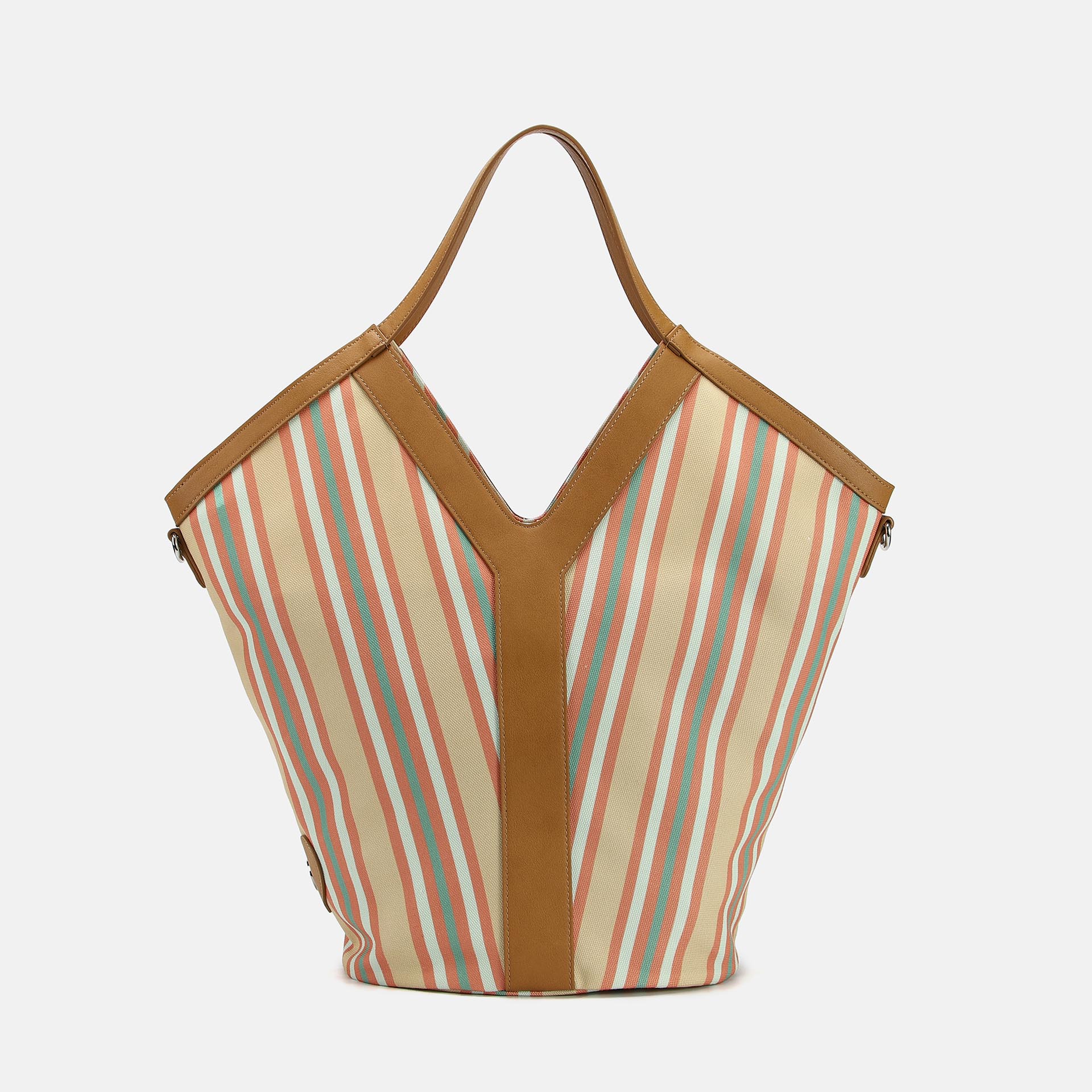 Ynot?borsa  Tote Large Stripes Linea Iconica Mare Beige