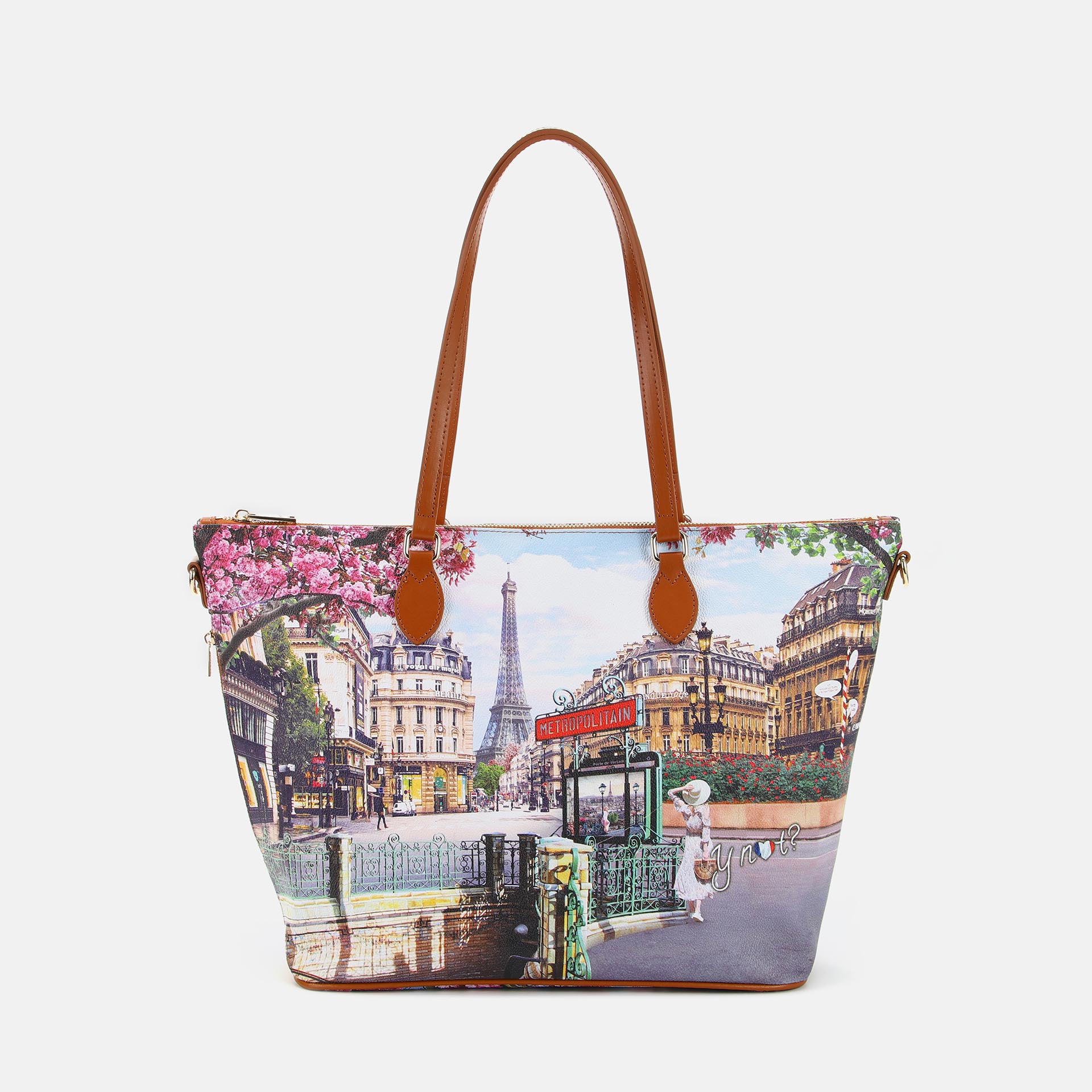 Ynot? Borsa Shopping Medium Yes Bag Stampa Città Emily In Paris