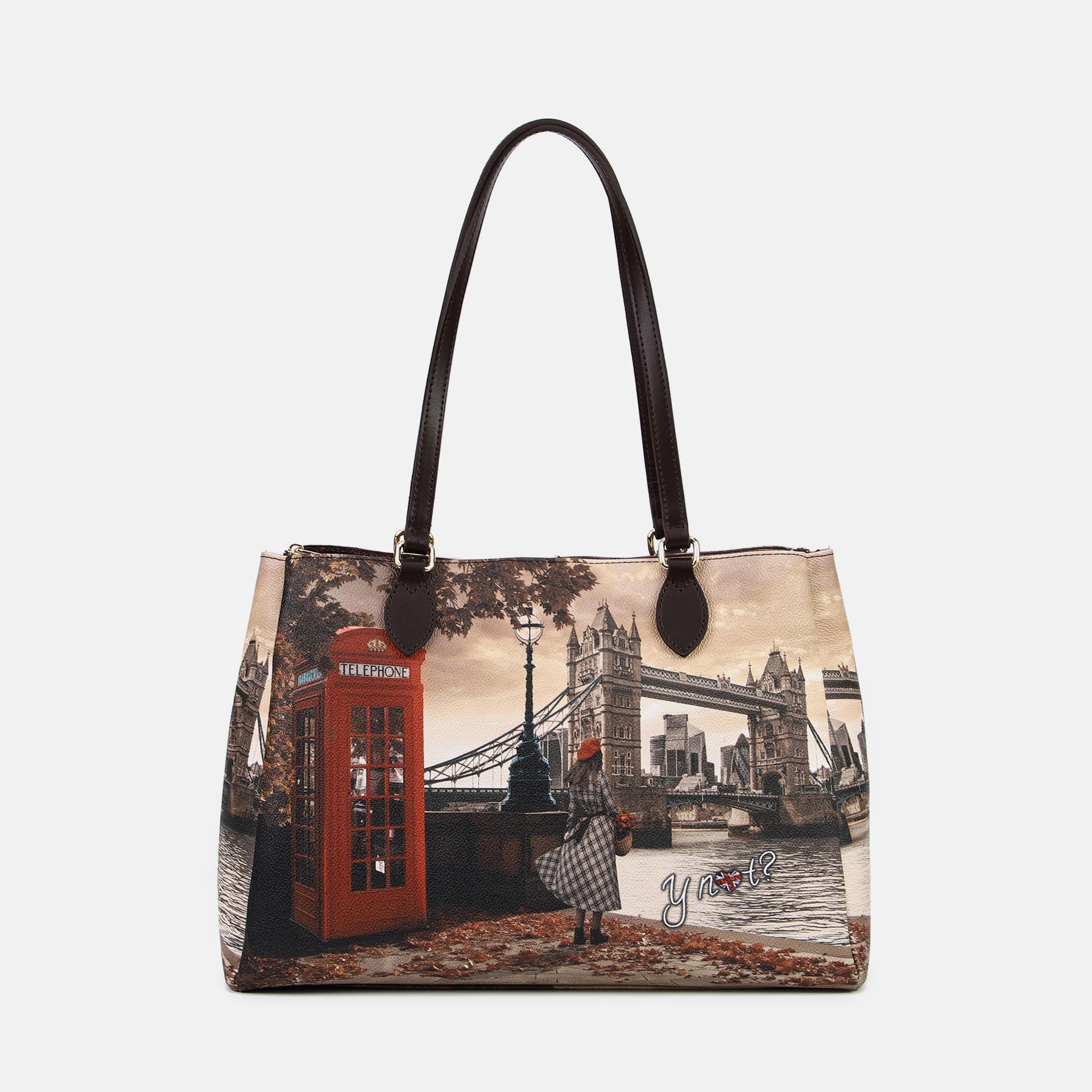 Ynot? Borsa Tote Yes Bag Stampa Città London Bridge