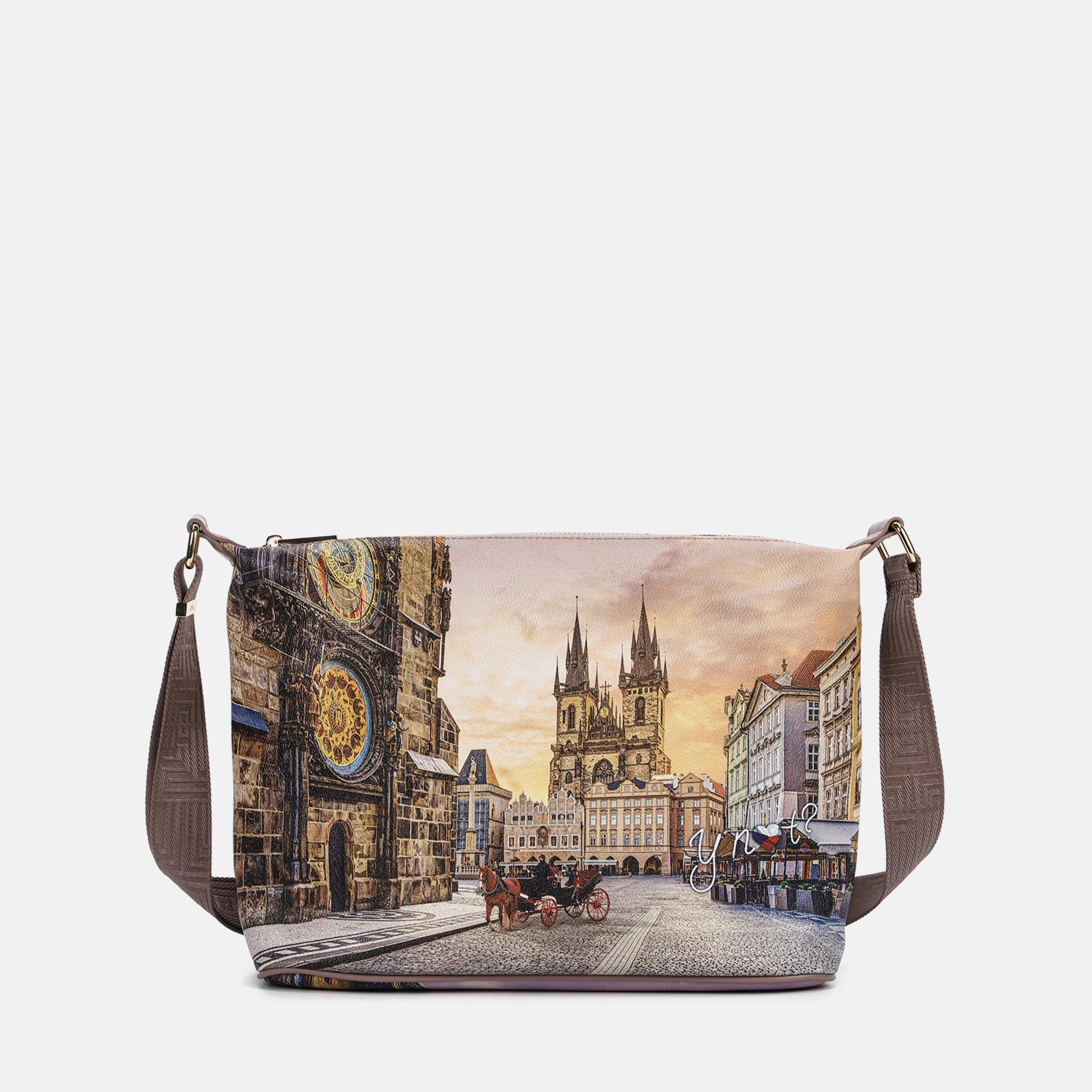 Ynot?borsa Sacca Large Yes Bag Stampa Città Astro Clock