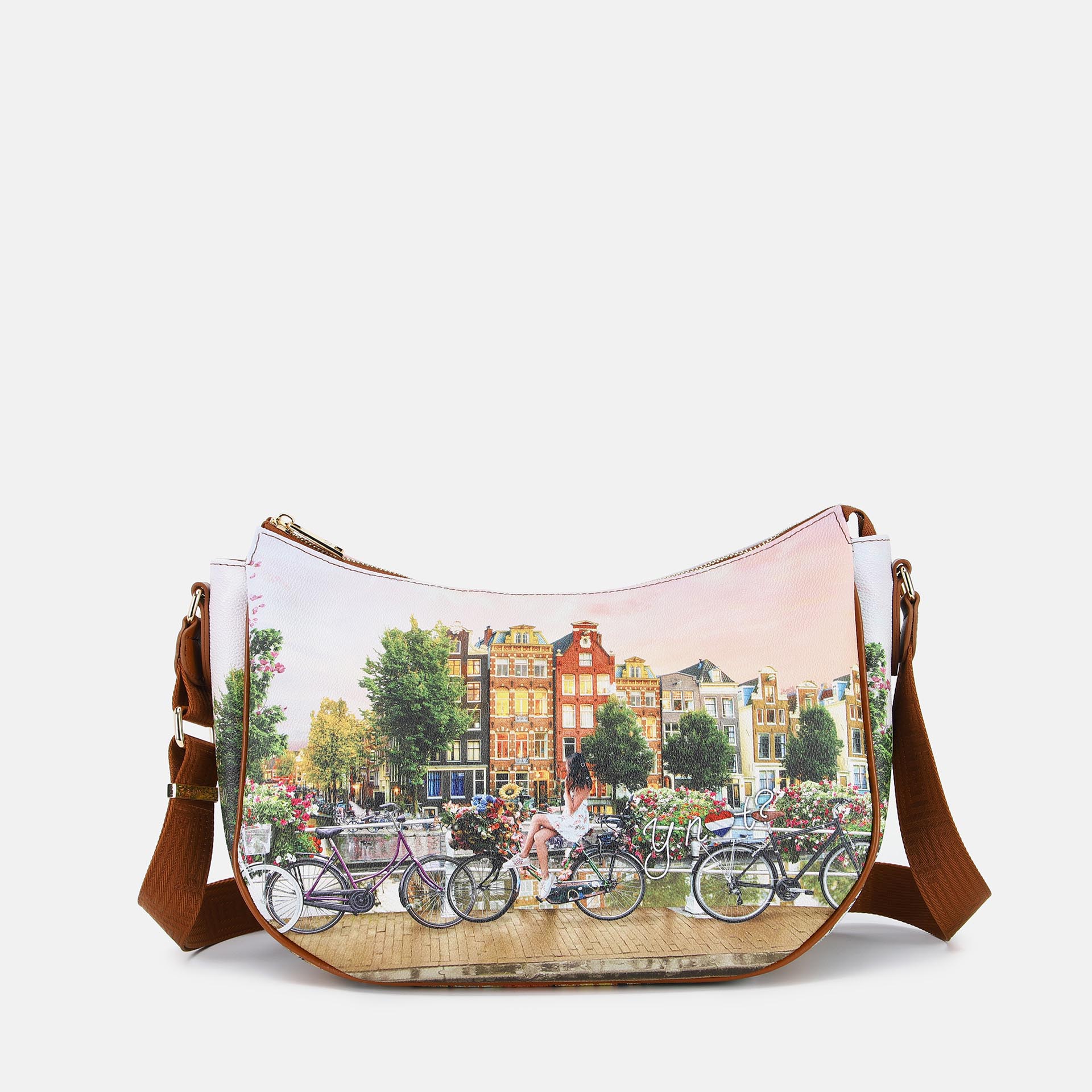 Ynot? Borsa Sacca Yes Bag Stampa Città Flower River