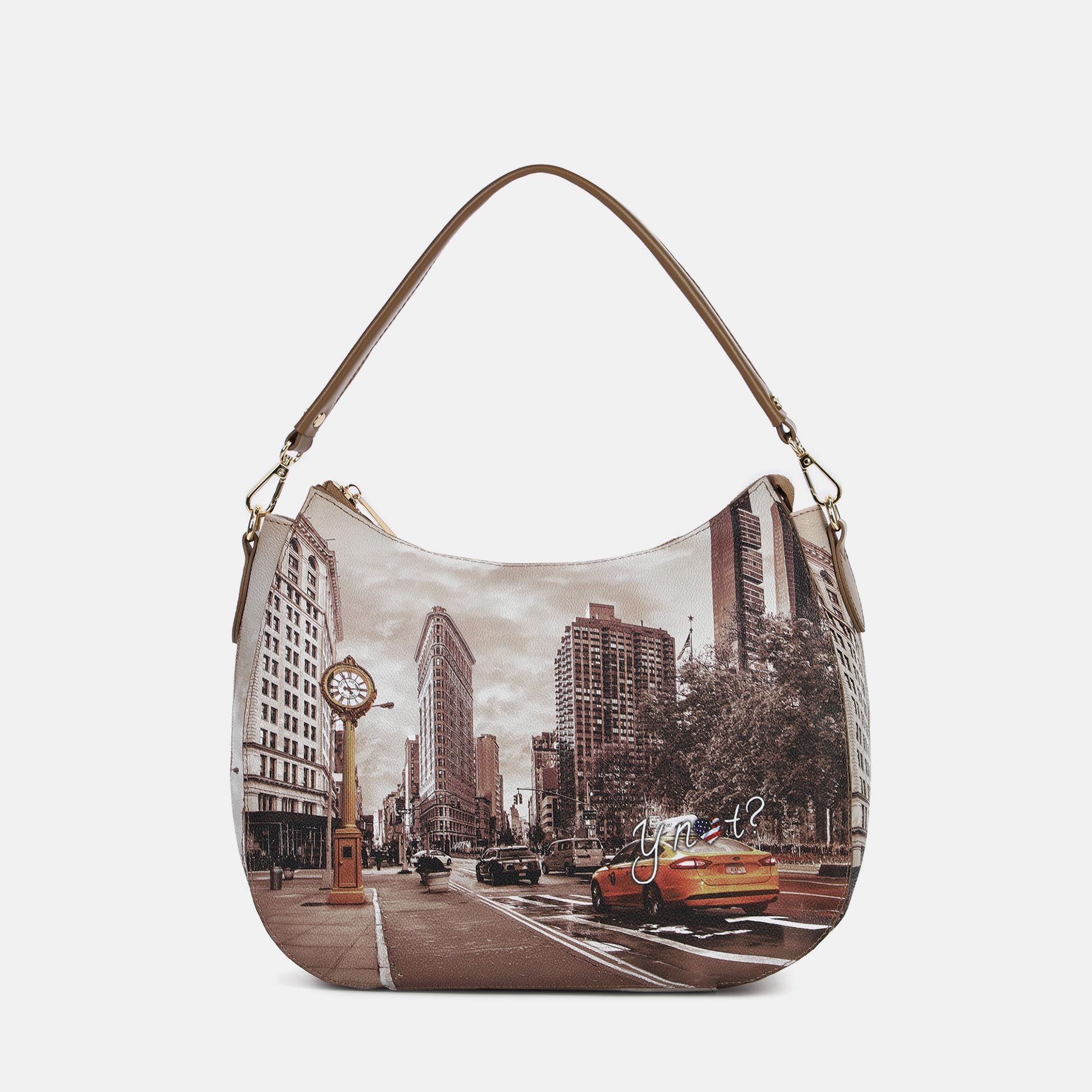 Ynot? Borsa Sacca Yes Bag Stampa Città Golden Time