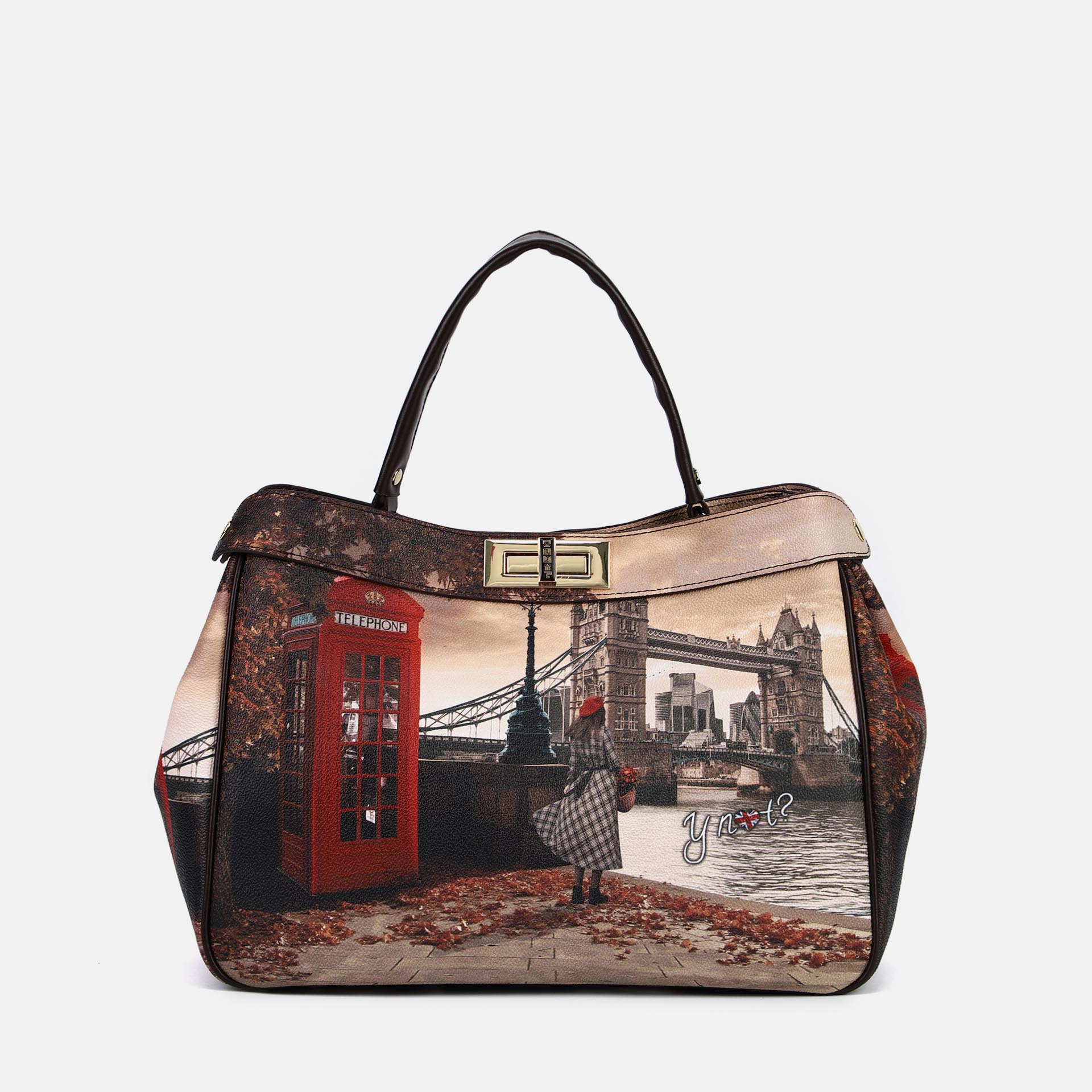 Ynot? Borsa Tote Yes Bag Stampa Città London Bridge
